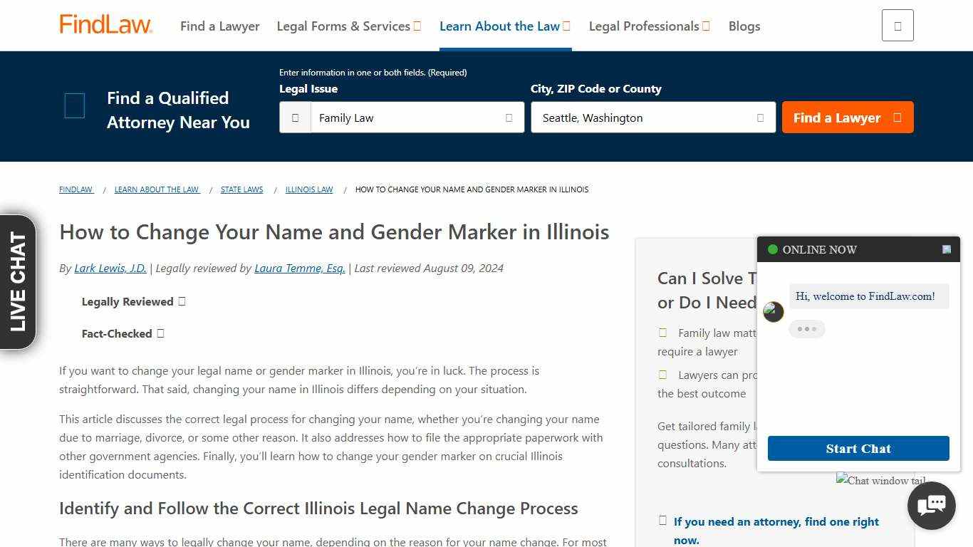 How to Change Your Name and Gender Marker in Illinois - FindLaw